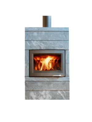 poêle à bois semi masse de la marque lorflam, modèle xp68 box ollaire