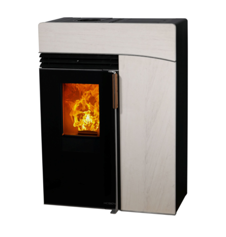 Poêle à granulés H6 Horizon Signature Droite blanc calcaire web droite
